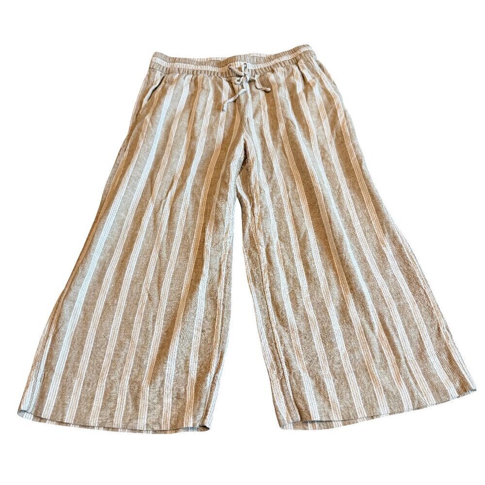 Banana Republic Wide Leg Crop Lien Blend Flowy Beach Vacation Size Small Women's